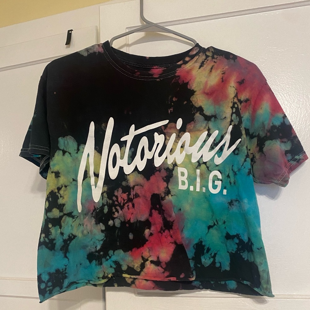 Cropped tie-dye Notorious B.I.G t-shirt